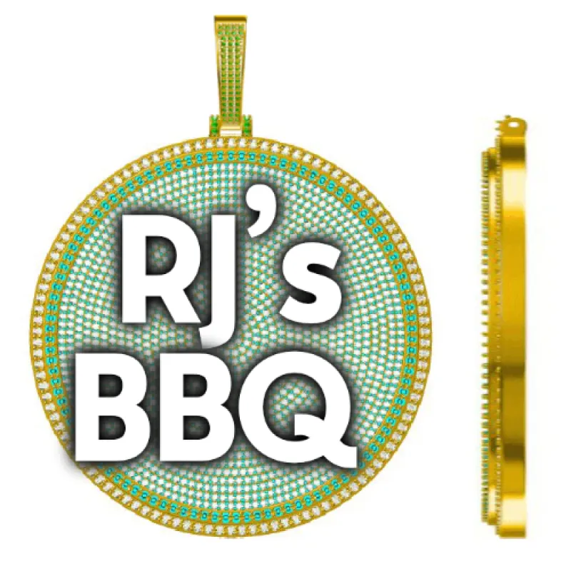 CUSTOM LETTER NECKLACE 3D BIG DISC sold by The GUU Shop