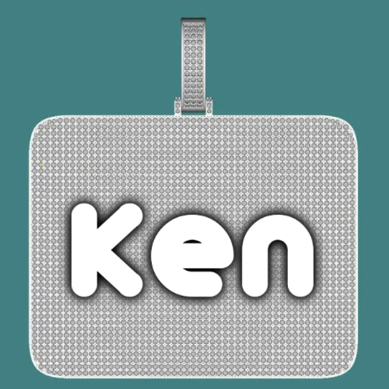 CUSTOM LETTER NECKLACE 3D BIG SQUARE sold by The GUU Shop