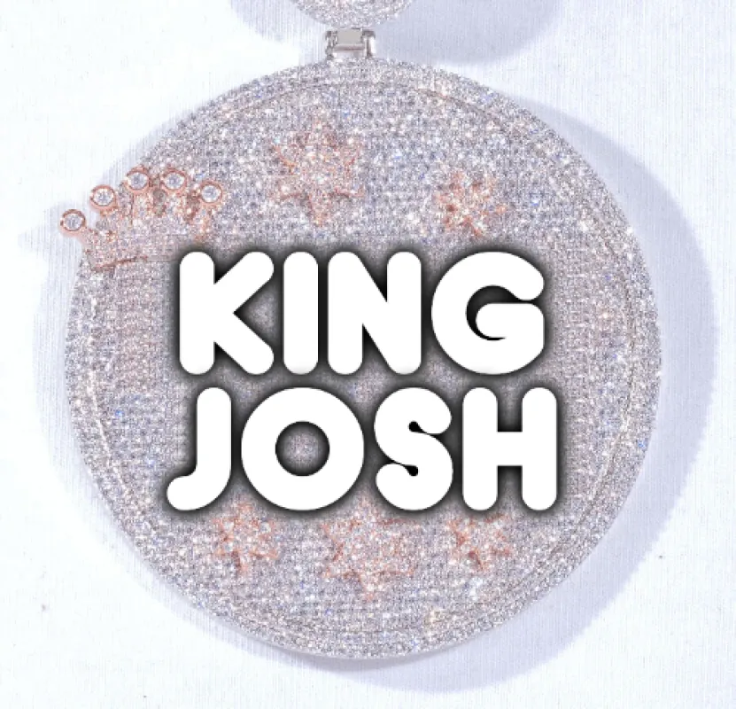 CUSTOM LETTER NECKLACE 3D BIG CROWN DISC made by The GUU Shop