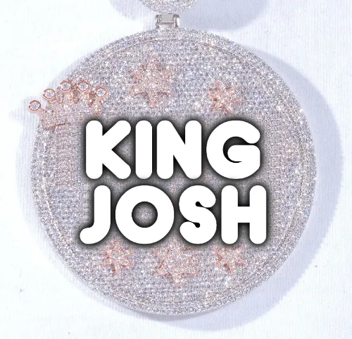 CUSTOM LETTER NECKLACE 3D BIG CROWN DISC sold by The GUU Shop