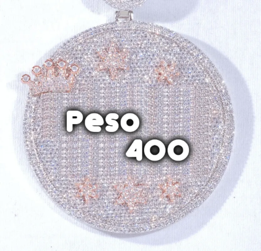 CUSTOM LETTER NECKLACE 3D BIG CROWN DISC sold by The GUU Shop