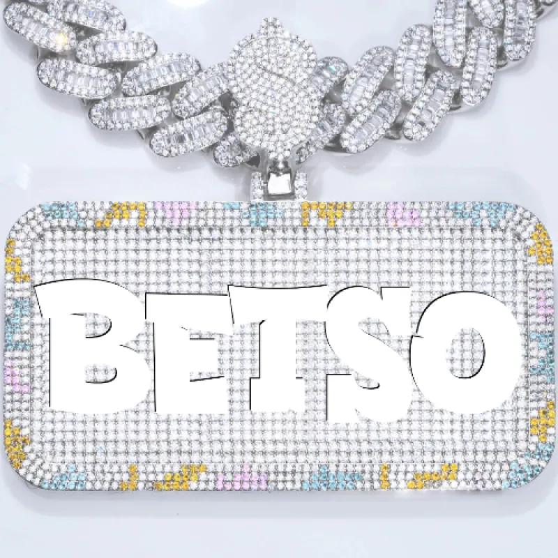 CUSTOM LETTER NECKLACE 3D COLORFUL SQUARE sold by The GUU Shop