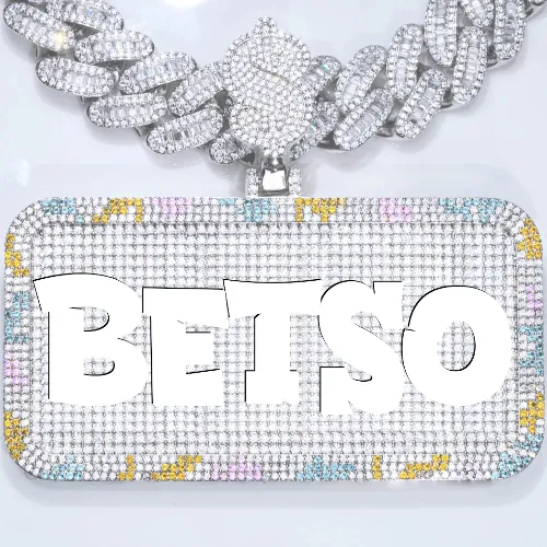 CUSTOM LETTER NECKLACE 3D COLORFUL SQUARE sold by The GUU Shop