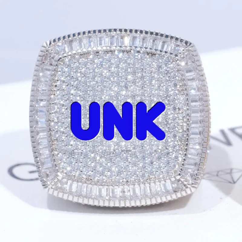 CUSTOM LETTER 3D ICED RING sold by The GUU Shop