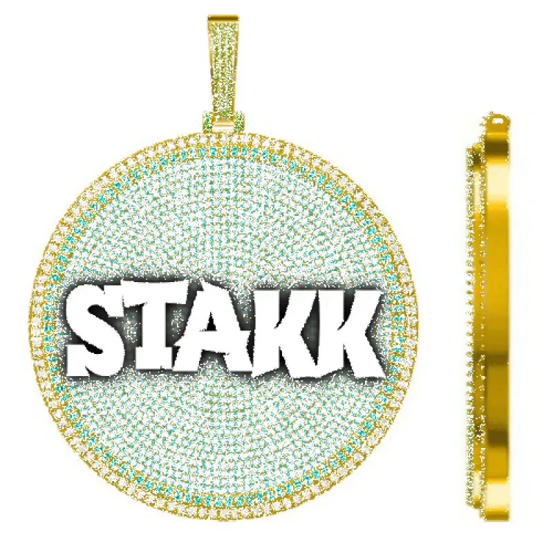 CUSTOM LETTER NECKLACE 3D BIG DISC sold by The GUU Shop