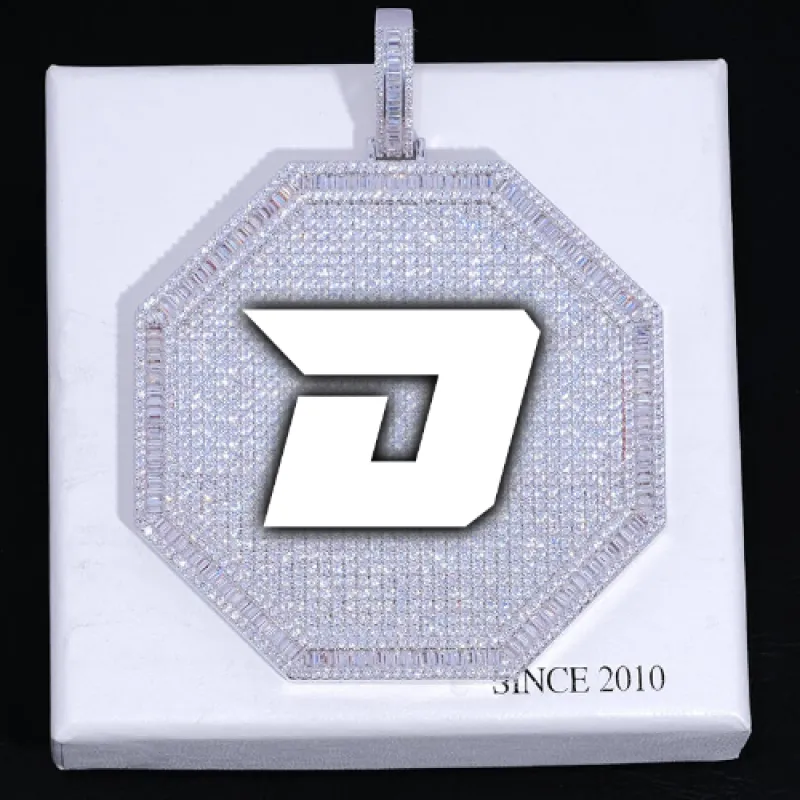 CUSTOM LETTER NECKLACE 3D BIG OCTAGON sold by The GUU Shop