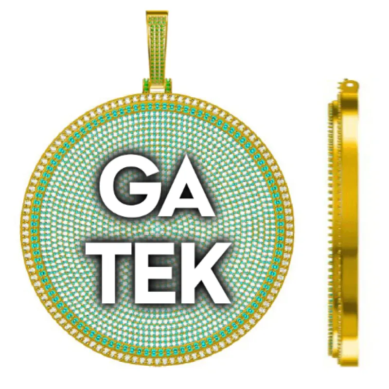 CUSTOM LETTER NECKLACE 3D BIG DISC sold by The GUU Shop