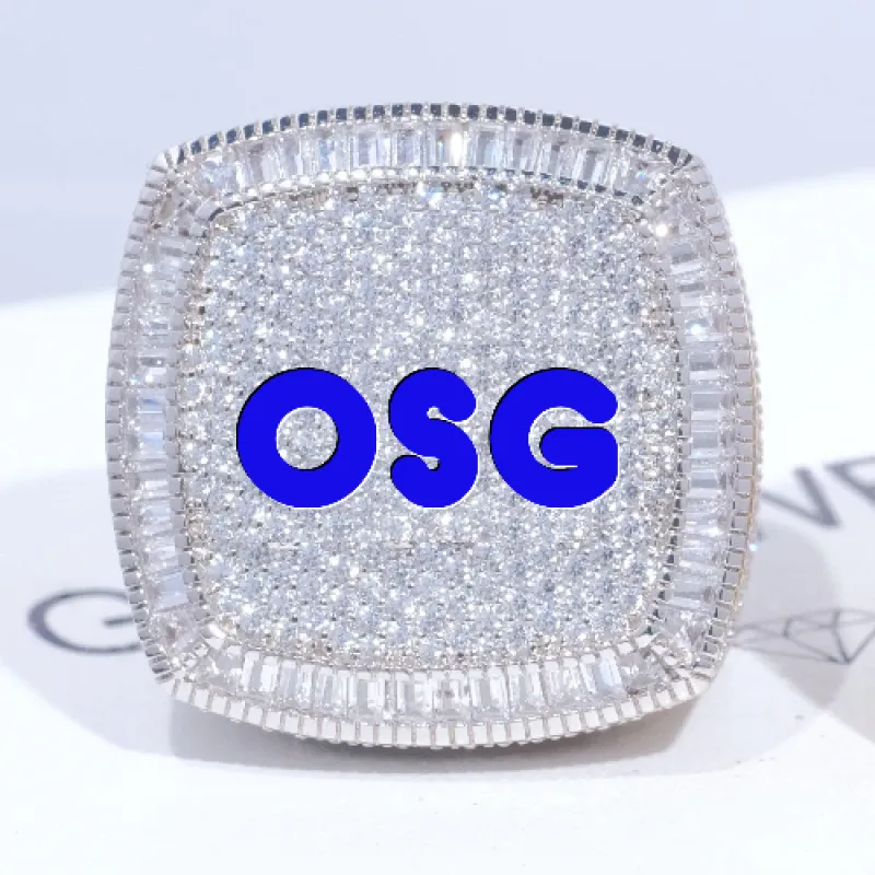 CUSTOM LETTER 3D ICED RING sold by The GUU Shop