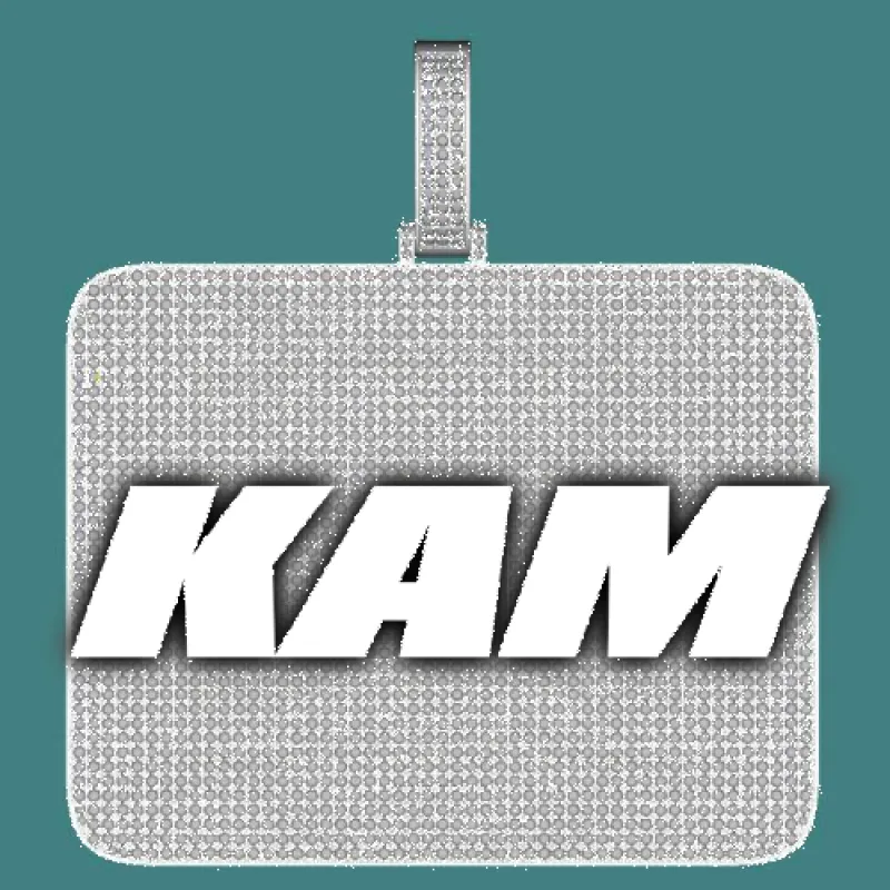 CUSTOM LETTER NECKLACE 3D BIG SQUARE sold by The GUU Shop