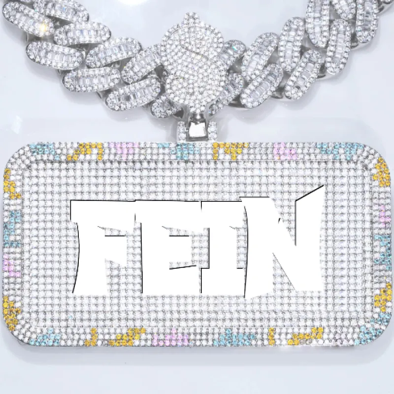 CUSTOM LETTER NECKLACE 3D COLORFUL SQUARE sold by The GUU Shop