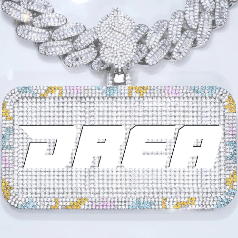 CUSTOM LETTER NECKLACE 3D COLORFUL SQUARE sold by The GUU Shop