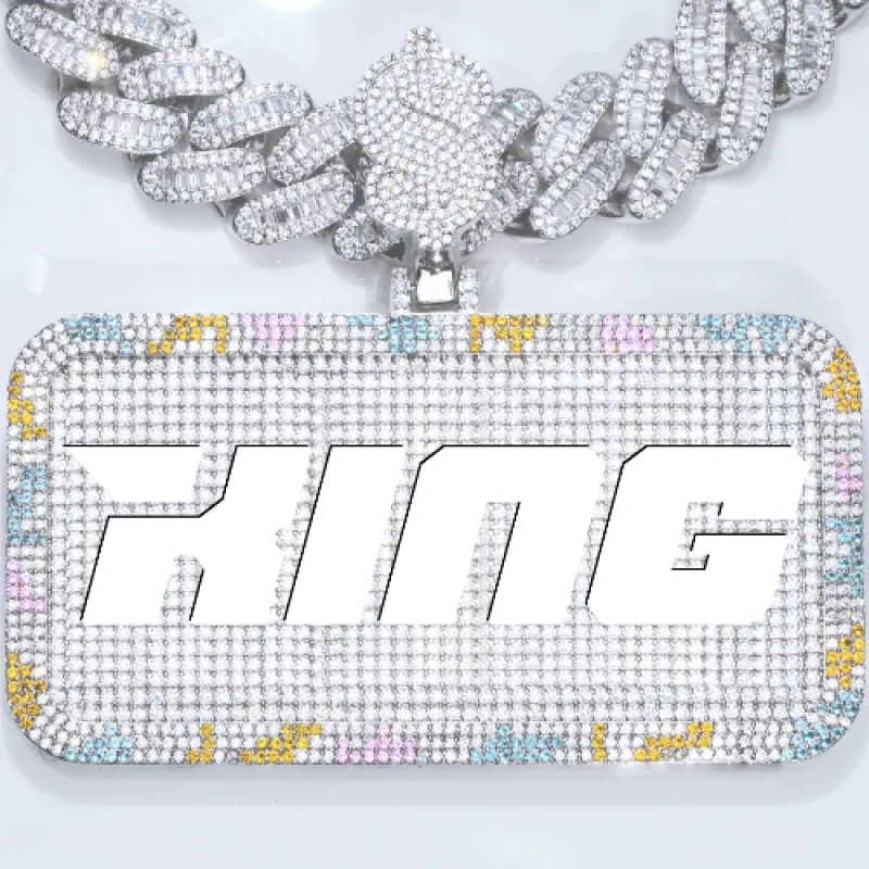 CUSTOM LETTER NECKLACE 3D COLORFUL SQUARE sold by The GUU Shop