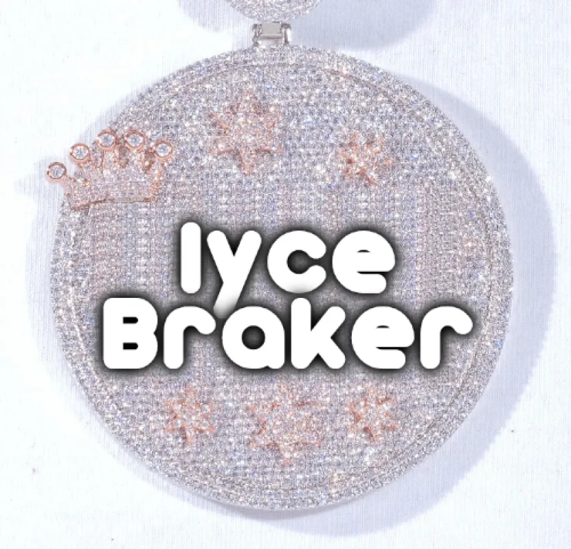 CUSTOM LETTER NECKLACE 3D BIG CROWN DISC sold by The GUU Shop