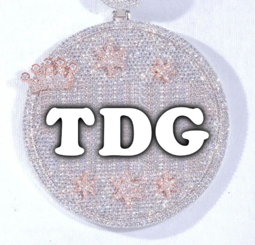 CUSTOM LETTER NECKLACE 3D BIG CROWN DISC made by The GUU Shop