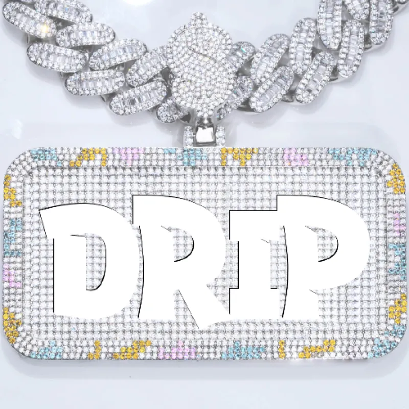 CUSTOM LETTER NECKLACE 3D COLORFUL SQUARE sold by The GUU Shop