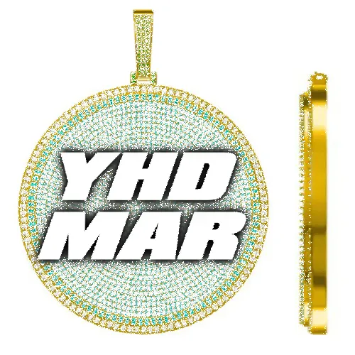 CUSTOM LETTER NECKLACE 3D BIG DISC sold by The GUU Shop