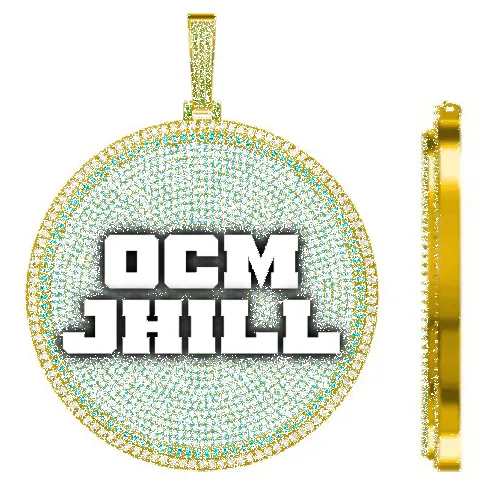 CUSTOM LETTER NECKLACE 3D BIG DISC sold by The GUU Shop