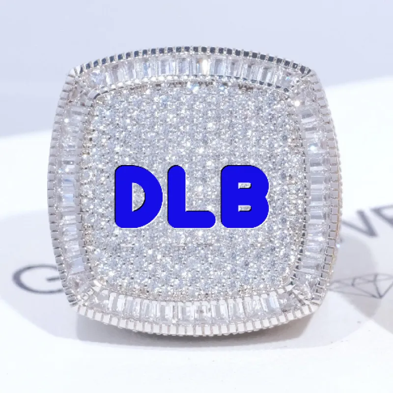 CUSTOM LETTER 3D ICED RING sold by The GUU Shop