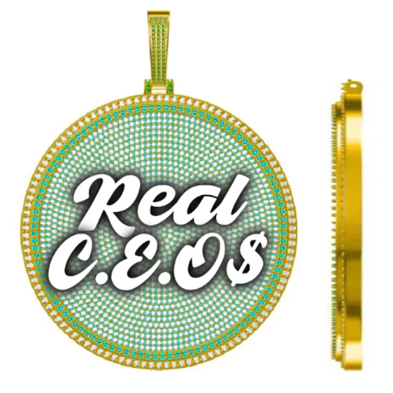 CUSTOM LETTER NECKLACE 3D BIG DISC made by The GUU Shop