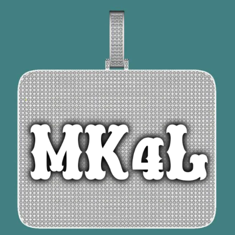 CUSTOM LETTER NECKLACE 3D BIG SQUARE sold by The GUU Shop