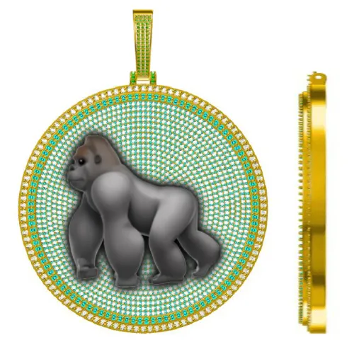 CUSTOM LETTER NECKLACE 3D BIG DISC sold by The GUU Shop