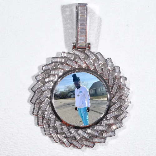 Large 3D Baguette Custom Picture Pendant sold by The GUU Shop