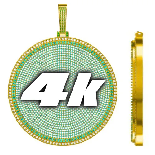 CUSTOM LETTER NECKLACE 3D BIG DISC sold by The GUU Shop