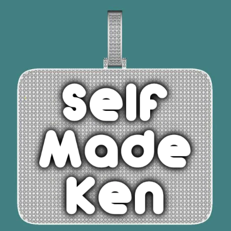 CUSTOM LETTER NECKLACE 3D BIG SQUARE sold by The GUU Shop