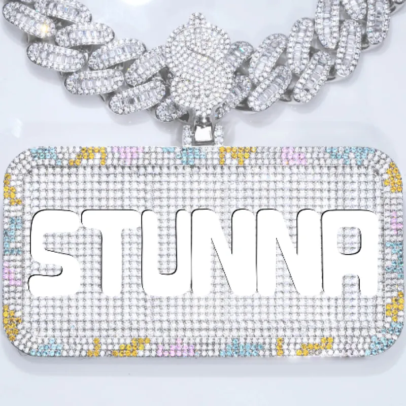 CUSTOM LETTER NECKLACE 3D COLORFUL SQUARE sold by The GUU Shop