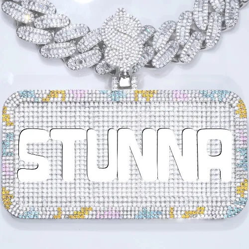 CUSTOM LETTER NECKLACE 3D COLORFUL SQUARE sold by The GUU Shop