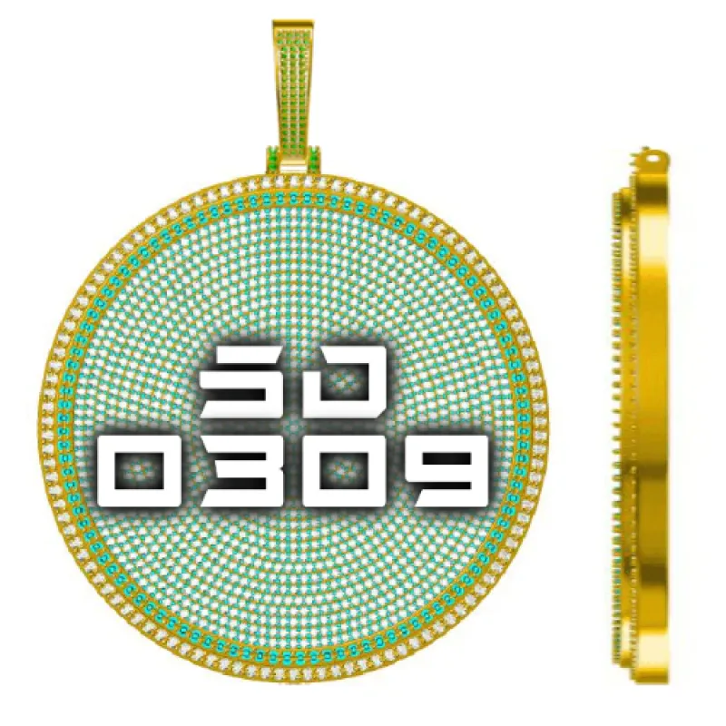 CUSTOM LETTER NECKLACE 3D BIG DISC sold by The GUU Shop