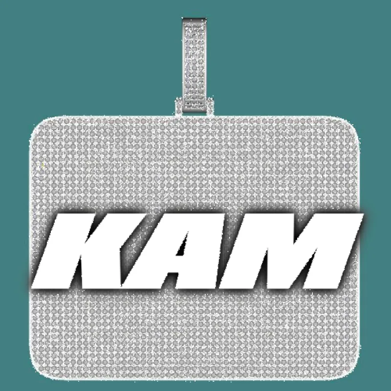 CUSTOM LETTER NECKLACE 3D BIG SQUARE sold by The GUU Shop