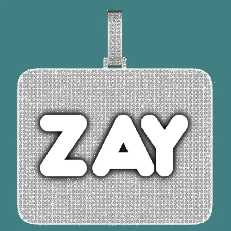 CUSTOM LETTER NECKLACE 3D BIG SQUARE sold by The GUU Shop