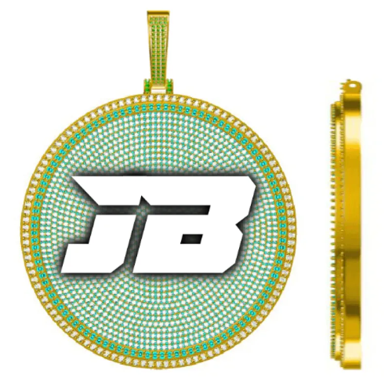 CUSTOM LETTER NECKLACE 3D BIG DISC sold by The GUU Shop