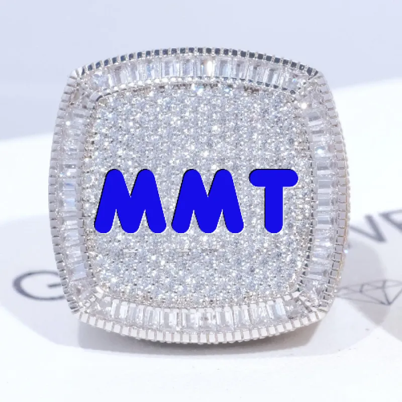 CUSTOM LETTER 3D ICED RING sold by The GUU Shop