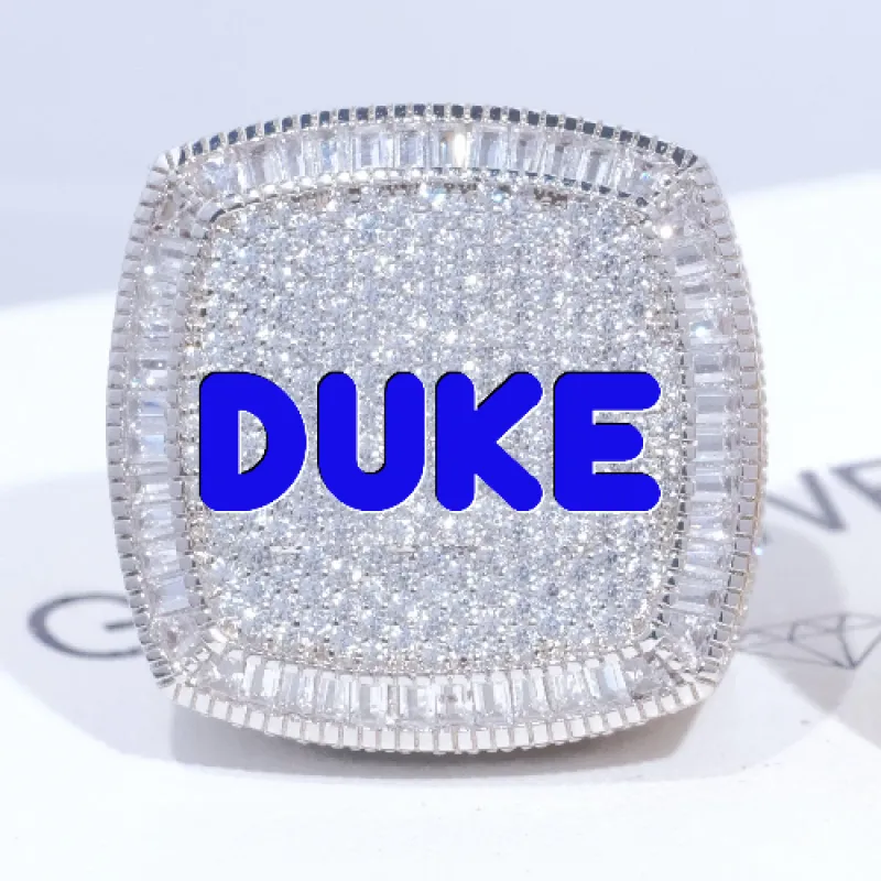 CUSTOM LETTER 3D ICED RING sold by The GUU Shop