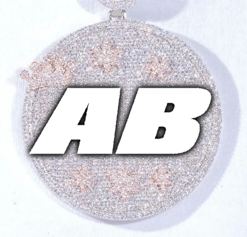 CUSTOM LETTER NECKLACE 3D BIG CROWN DISC sold by The GUU Shop