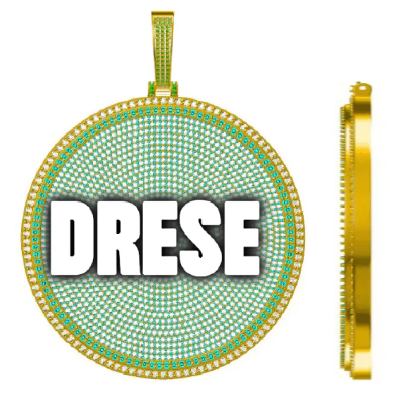 CUSTOM LETTER NECKLACE 3D BIG DISC sold by The GUU Shop