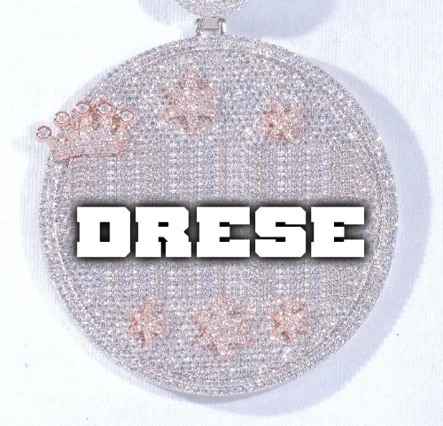 CUSTOM LETTER NECKLACE 3D BIG CROWN DISC sold by The GUU Shop