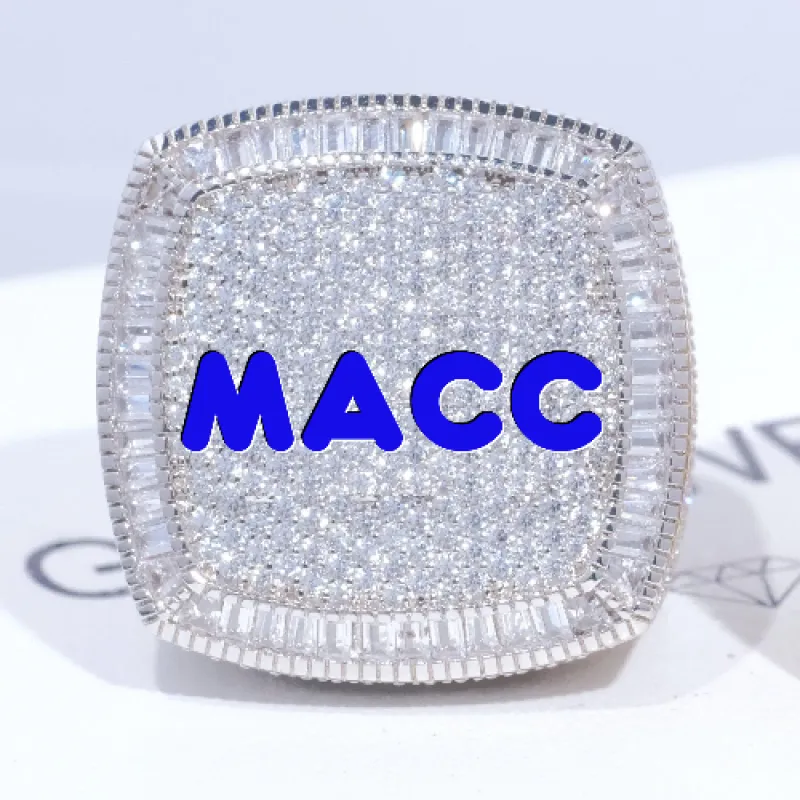 CUSTOM LETTER 3D ICED RING sold by The GUU Shop