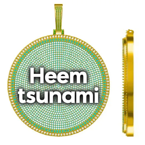 CUSTOM LETTER NECKLACE 3D BIG DISC sold by The GUU Shop