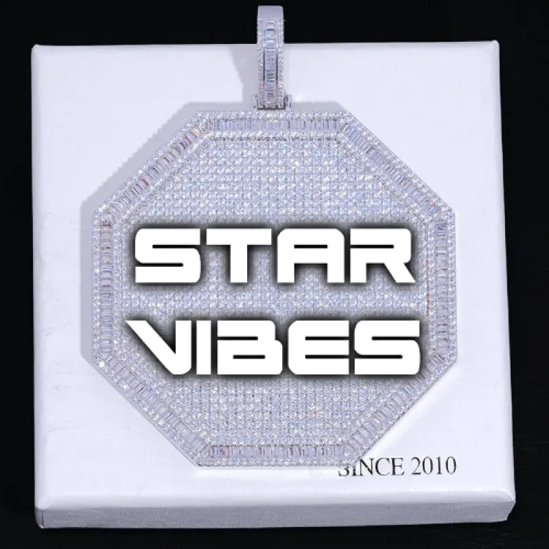 CUSTOM LETTER NECKLACE 3D BIG OCTAGON sold by The GUU Shop