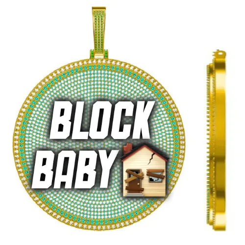 CUSTOM LETTER NECKLACE 3D BIG DISC sold by The GUU Shop