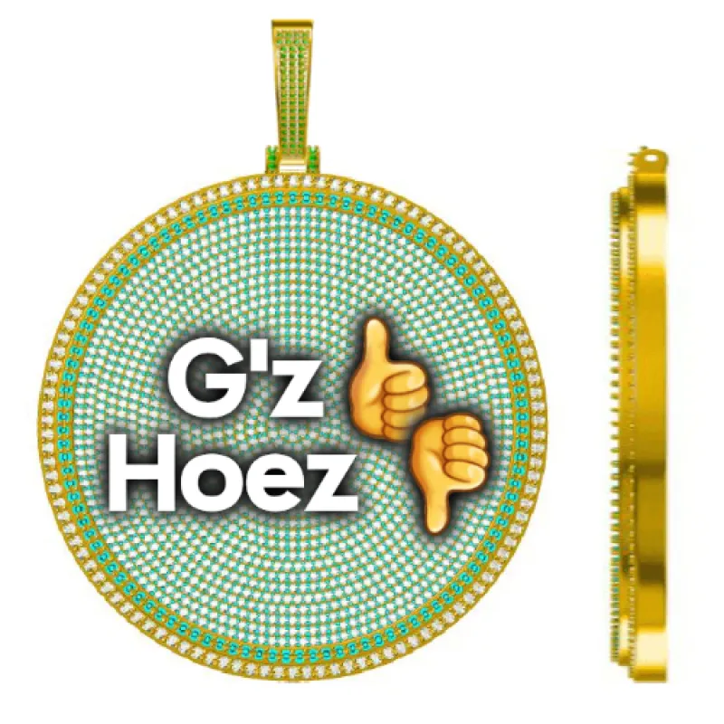 CUSTOM LETTER NECKLACE 3D BIG DISC sold by The GUU Shop