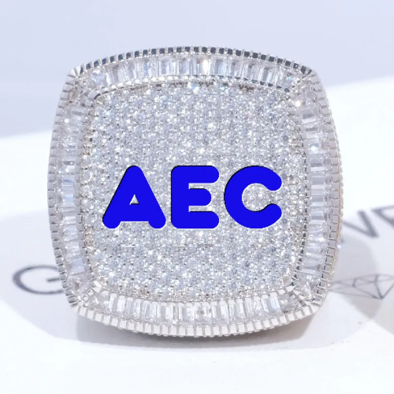 CUSTOM LETTER 3D ICED RING sold by The GUU Shop