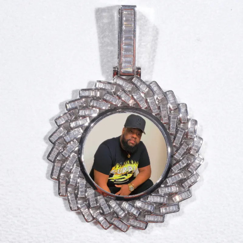 Large 3D Baguette Custom Picture Pendant sold by The GUU Shop