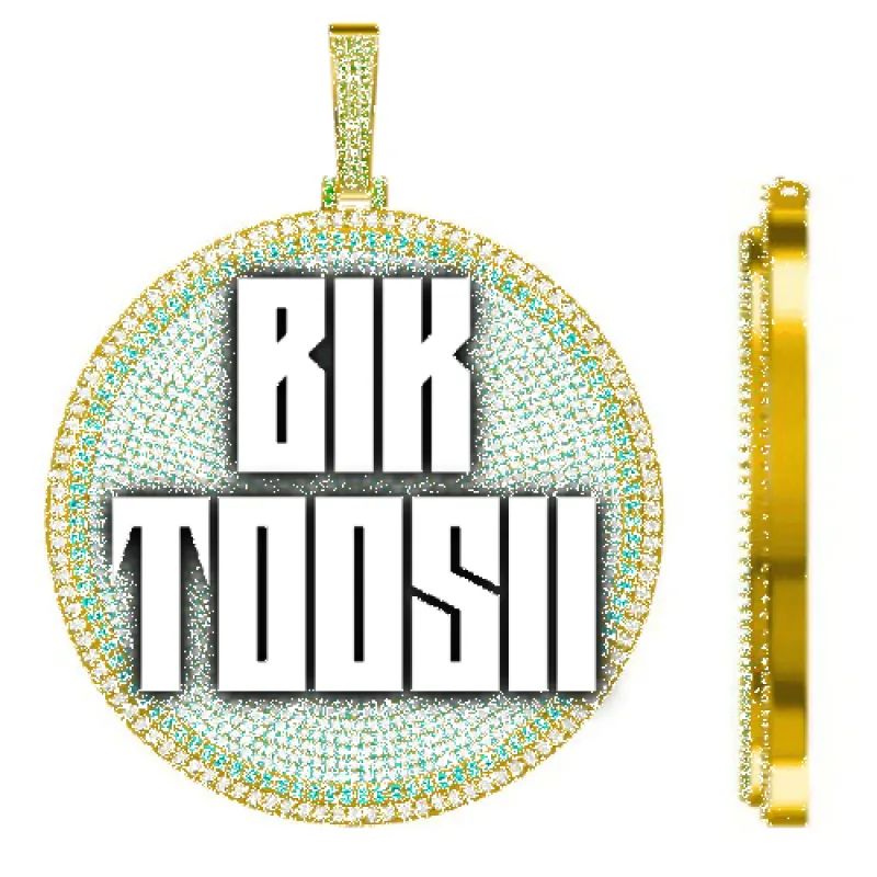 CUSTOM LETTER NECKLACE 3D BIG DISC sold by The GUU Shop