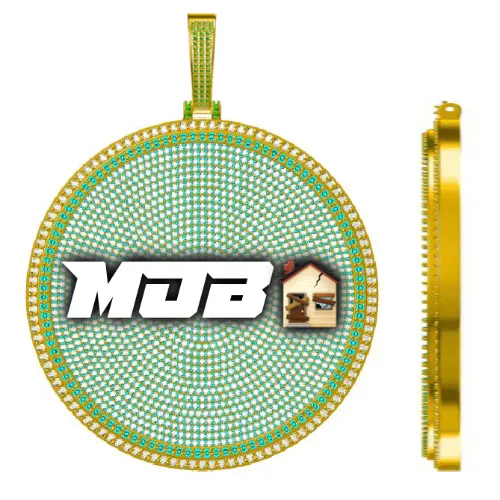 CUSTOM LETTER NECKLACE 3D BIG DISC sold by The GUU Shop