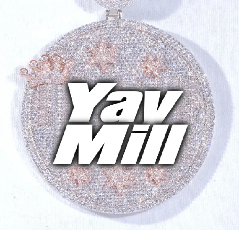 CUSTOM LETTER NECKLACE 3D BIG CROWN DISC sold by The GUU Shop