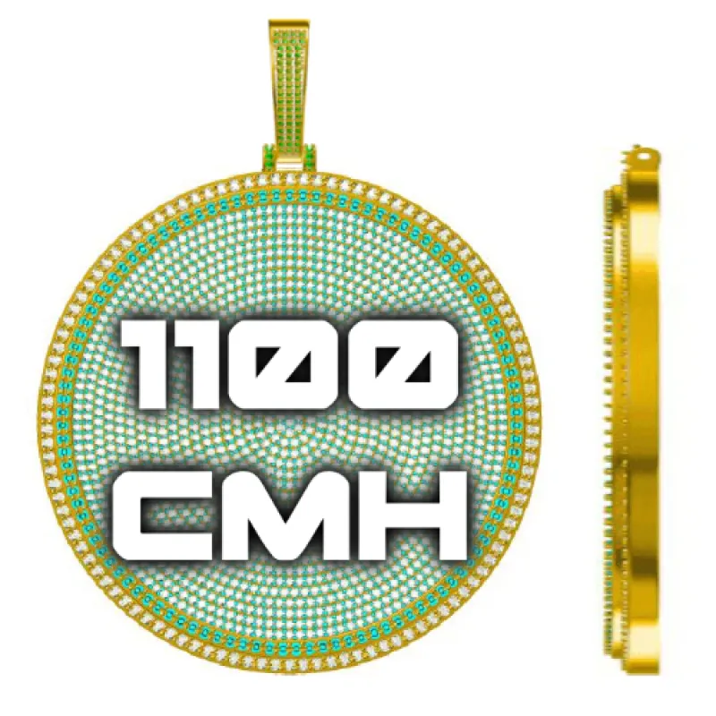 CUSTOM LETTER NECKLACE 3D BIG DISC sold by The GUU Shop